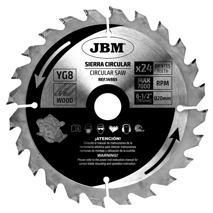 SERRA CIRCULAR, 24 DENTES, 165 MM, PARA MADEIRA. PARA REF. 60007 - 1