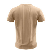 Camiseta De Hombre Estilo Moderno Con Rayas - Cuello Henley Corto Transpirable Y Suave Para Uso Casual - details 4