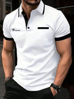 Camisa Polo Para Hombre Camiseta De Golf Deportiva Casual Corta De Verano Con Bloque De Colores Básico Regular Fit Para Primavera Otoño - details 1