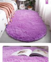 VIKAMA Alfombra De Silla De Seda Longa Teñida Nórdica Para Dormitorio Y Sala De Estar Alfombra Oval Sencilla Moderna Antideslizante Y Resistente Al Desvanecimiento Para Adultos - details 25