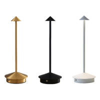 Lámpara De Mesa Recargable LED Sin Cable Nórdica De Lujo Para Dormitorio Restaurante Luz Nocturna Romántica Con Toque - details 11