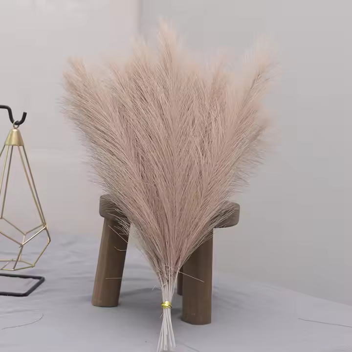 Tenvity 15pcs Bouquet De Flores De Pampas Artificiales Para Decoración De Hogar Boda Navidad Vaso DIY Fiesta Bedroom Plantas De Juncos Falsas - 1