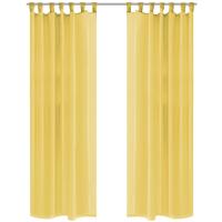 vidaXL 2x Cortinas Transparentess 140x175cm Visillo Ventana Decoración Color Blanco,  Crema,  Tuquesa y mas - details 4