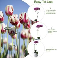 6 piezas Soporte de planta Anillo de metal Soporte de planta Soporte de jardín Anillo para plantas Flores Verduras 40cm - details 2