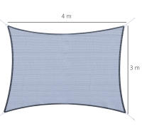 Outsunny Toldo Vela de Sombra Rectangular 4x3 m Toldo de Terraza Protección Rayos UV con Bolsa de Transporte Anillo de Acero Inoxidable y Cuerdas para Jardín Patio Gris - details 2