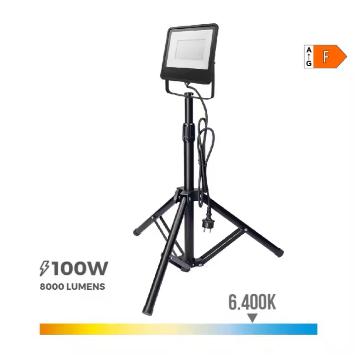 PROJETOR LED COM TRIPÉ 100W 6400K EDM - 1