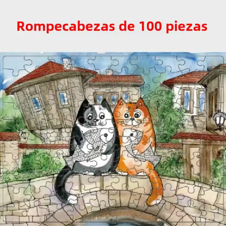 Rompecabezas De Papel 100 Piezas Con Imagen De Animales De Dibujos Animados Juguete Educativo Para Adultos Y Niños Desestresante Regalo Ideal Para Educar Y Divertir - 1