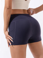 Shorts De Yoga Para Mujer De Cintura Alta Escultora Quick-Dry Transpirable Estilo Deportivo Para Correr Ciclar Yoga Fitness - details 13