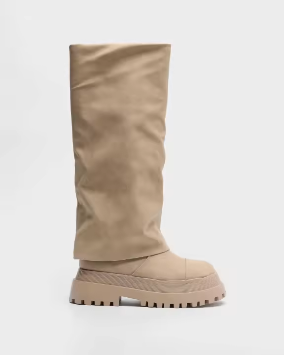 MIM Domb Botas de caña alta para mujer beige en cuero sintético 9389159219530 - 1