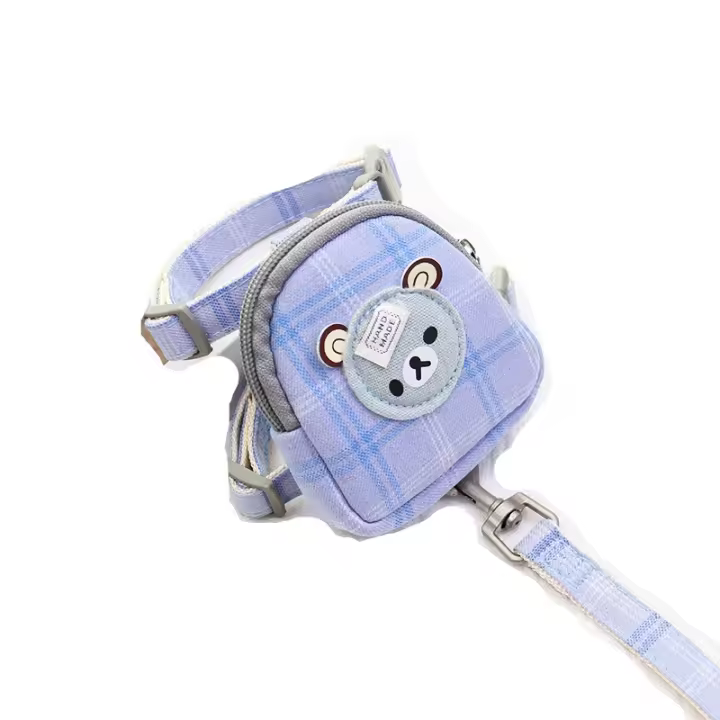 Verde Dibujos Animados - Arnés Oso Perro - Mochila con Correa - Collar Gato Pequeño - Bolsa Portador Plomo - 1