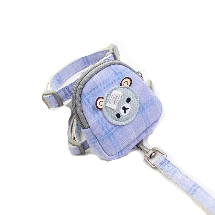 Verde Dibujos Animados - Arnés Oso Perro - Mochila con Correa - Collar Gato Pequeño - Bolsa Portador Plomo - 1