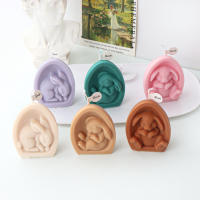 Molde De Cera De Conejo De Pascua En Forma De Huevo Medio De Silicona Alimentaria Para Hacer Sabanas Y Velas Regalo Para Manualidades - details 1