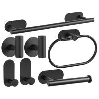 Juego De Accesorios De Baño En Acero Inoxidable 304 Con Barra De Toalla Anillo De Toalla Porta Papel Y Gancho De Bata Niquel Pulido - details 7
