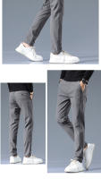 Pantalones Casuales Para Hombre Primavera Otoño 2025 Nuevo Ajustados De Cintura Elástica Color Sólido Negocios Pantalones Talla Media - details 12