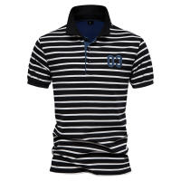 Primavera y novedad de verano, polo para hombre, tamaño europeo, camisa POLO de manga corta a rayas, top de algodón con solapa informal a la moda para hombre - details 4