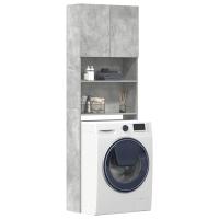 vidaXL Armario de lavadora madera ingeniería 64x24x190 cm en color Gris sonoma/Gris hormigón/Roble artisan y más | almacenamiento funcional diseño moderno para baño dormitorio sala - details 1