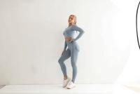 Conjunto De Yoga Para Mujer Ropa Deportiva De Gimnasio Con Top De Manga Larga Y Leggings De Cintura Alta Fitness Sports - details 8
