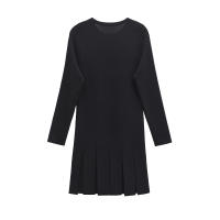 Vestido Mini De Encaje Con Botones Dorados Y Bolsillos Para Mujer TRZA Estilo Casual O-Neck Manga Larga Silueta A-Line Fashion Chic - details 3