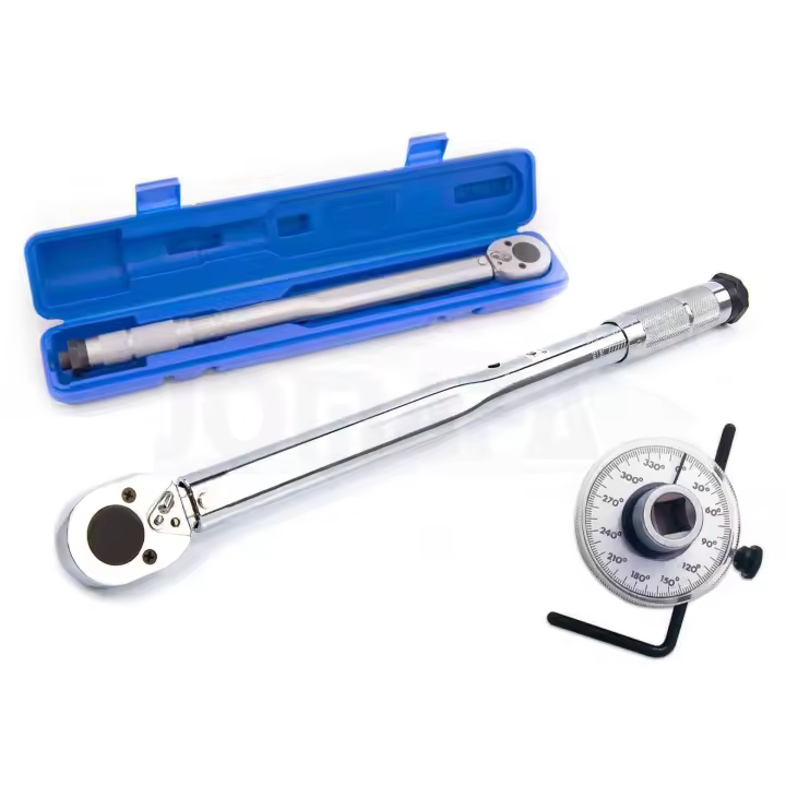 Llave dinamometrica 1/2 28 - 210 Nm con certificado de calibracion y GONIOMETRO medidor de angulo+D8 - 1