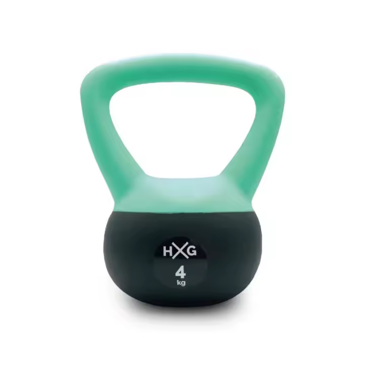 HxG Pesa Rusa o Pesa Kettlebell, PVC rellena de fina arena de acero, ideal para ejercicios y entrenamientos de musculación o crosstraining (Varios pesos) - 1
