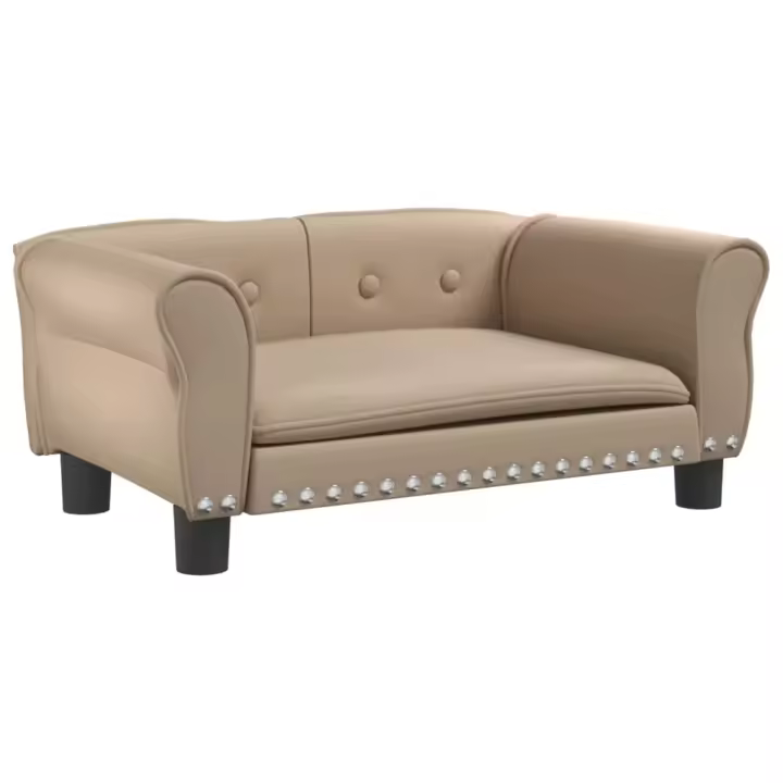 vidaXL Cama para perros de cuero sintético 70x45x30 cm Color Capuchino,  Crema,  Gris y mas - 1