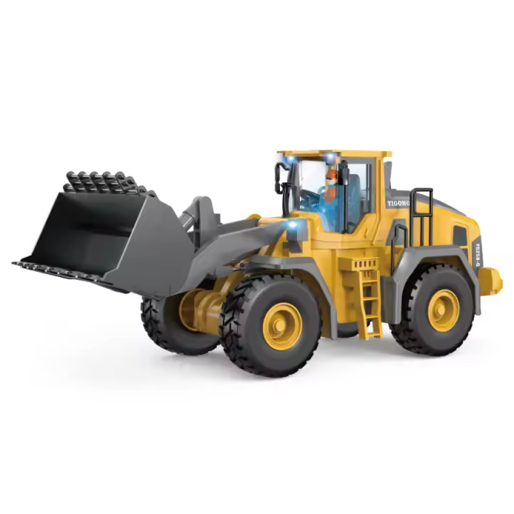 Bulldozer RC, juguete de construcción con control remoto de 9 canales, escala 1:20, totalmente funcional, con luces y efectos de sonido, ideal como regalo de cumpleaños para niños. - 1