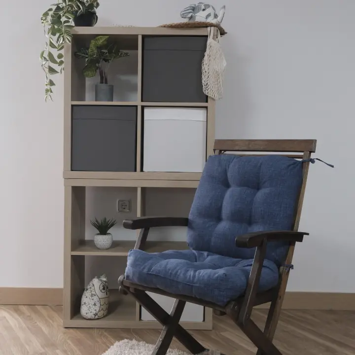 REINO MANSIDI 1 und Cojines 90x45x10cm con Respaldo para Sillas de Terraza Azul - Cómodos y Llamativos - 1