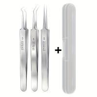 Kit De 3/5/8 Piezas De Pinzas Para Extraer Puntos Negros Curvas Herramienta Profesional De Limpieza Facial Para Eliminar Acné Y Blemishes De Acero Inoxidable - details 4