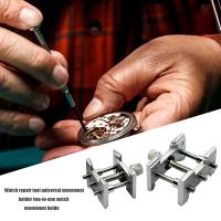 Soporte De Movimiento De Reloj Multifuncional Universal 2pcs Base Fija 2en1 Abrazadera Para Reparación De Relojeros Herramientas De Reparación Para Relojes - details 2