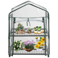 Cubierta De Invernadero Verde 100% Impermeable Para Mini Jardín Plantas Calentamiento Anti-UV Viento Sin Marco Color Verde - details 11