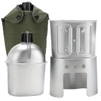 Set De 1 Botella De Agua De Aluminio Y Bolsa De Almacenamiento Para Deporte Al Aire Libre Camping Senderismo Viajes - details 0