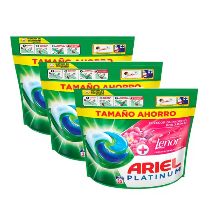 Ariel | PODS Platinum Detergente Lavadora Liquido 35 Capsulas/Pastillas, Frescor Sensaciones, Jabón Limpieza Profunda 105 lavados - 1