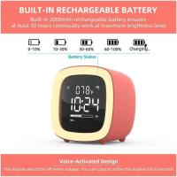Kids Alarm Clock,Cute Pet Night Light Bedside Animal Alarm Clock Snooze Thermometer - details 4