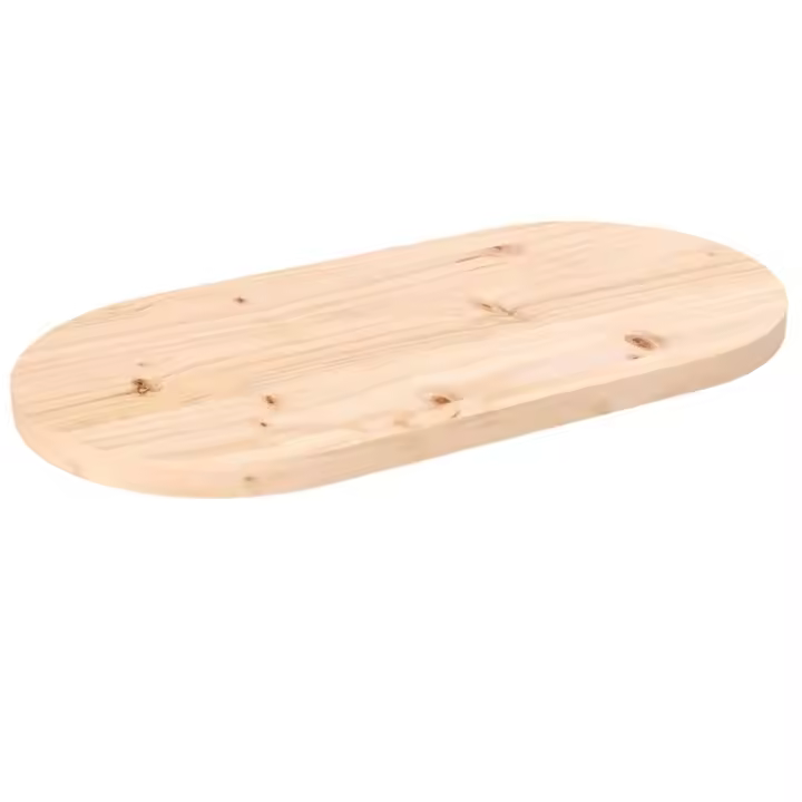 vidaXL Tablero de mesa ovalado madera maciza de pino 80x40x2,5 cm - 1