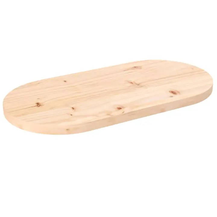vidaXL Tablero de mesa ovalado madera maciza de pino 80x40x2,5 cm - 1