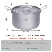 Set De Cocina Portátil Boundless Voyage De Titanio Ligero Para Expediciones Senderismo Picnics Pesca Vaso De Cocina Para Camping - details 2