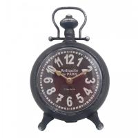 CAPRILO REGALOS & DECORACIÓN Reloj Decorativo de Mesa de Metal y Cristal "París". Adornos y Esculturas Reto. Regalos Originales. Decoración Hogar. 16,50 x 8,50 x 26 cm - details 0