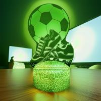 Lámpara De Noche LED 3D De Fútbol Ilusión Infantil Bola De Fútbol Táctil Decoración Para Habitación De Niños Regalo Luz De Mesa - details 2
