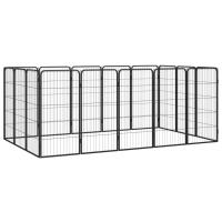 vidaXL Jaula Perros Acero Recubierto Polvo Negro Puerta Cachorro Dimensiones 50x50x100cm (4 paneles),  150x50x100cm (8 paneles),  200x100x100cm (12 paneles) y mas - details 1