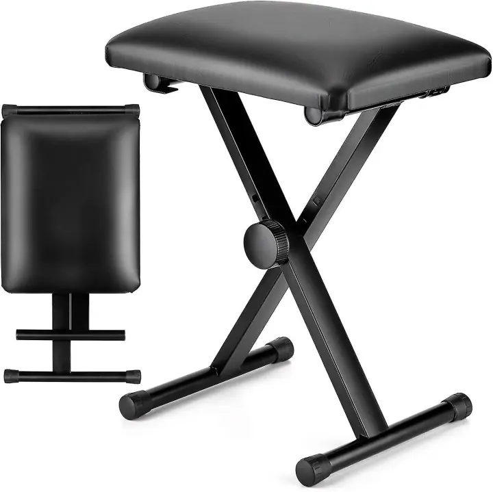 Piano Bench Height Adjustable Foldable,x-shaped Piano Seat,stable Piano Bench - 1