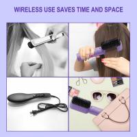 Mini peine alisador de pelo portátil para Mujeres, alisador de pelo Caliente recargable - details 3