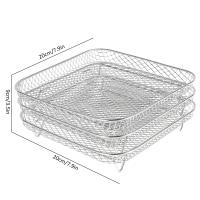 Rack De Air Fryer En Acero Inoxidable 1/2/3 Capas Grill Deshidratador Rack Plegable Accesorios Cocina Herramientas De Cocina - details 7