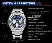 Reloj De Cuarzo Para Hombre MINI FOCUS Multifuncional De Moda Con Calendario Y Manos Luminosas En Acero Inoxidable Resistente Al Choque Y Al Agua - details 4