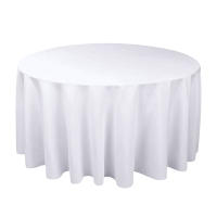 Mantel Redondo De Seda Blanca Resistente Al Agua Para Boda Cubierta De Overlay Brillante Y Suave Para Banquete Decoración De Mesa - details 7