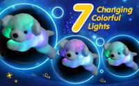 Cojín De Tela Suave De 38cm Con Luz LED Y Música En Forma De Perro Azul Grande Juguete De Peluche Regalo Kawaii Para Niñas Y Niños Decoración Del Hogar - details 0