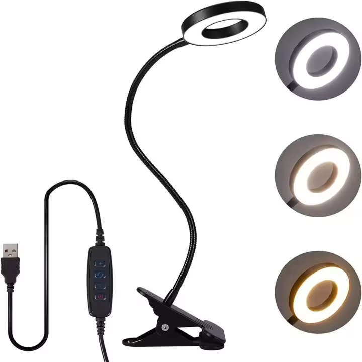 Luz De Escritorio LED Recargable Por USB Protección Ocular Para Lectura Y Libros Con 3 Niveles De Brillo Ajustable Para El Dormitorio Material ABS Fuente De Luz LED - 1