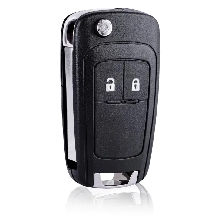 Carcasa para llave de coche con mando a distancia, funda plegable de repuesto compatible con Opel Vauxhall Insignia Astra Meriva Zafira Movano 2 botones - 1