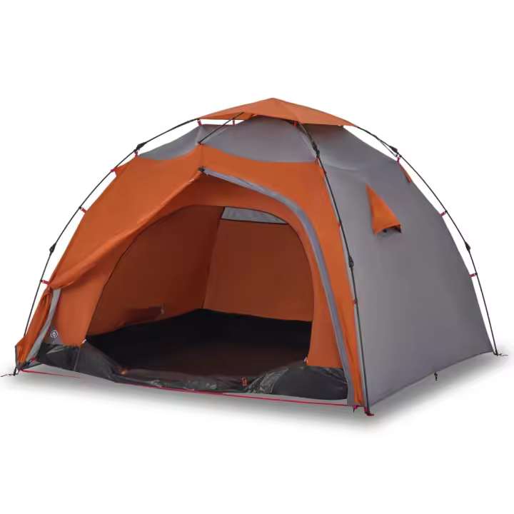 vidaXL Tienda de campaña iglú 4 personas apertura rápida gris/naranja - 1