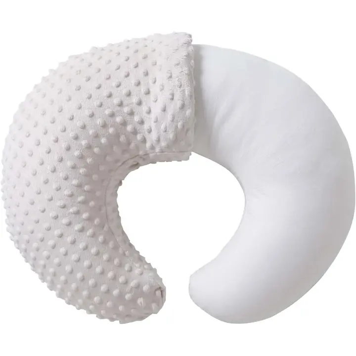 Almohada de lactancia con funda para bebés, niños y niñas, almohadas de lactancia materna con funda de almohada para lactancia materna, alimentación con biberón, soporte para bebé con funda de - 1