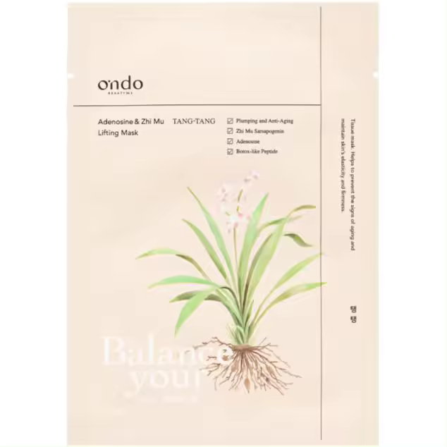 Ondo Beauty 36.5 - ADENOSINE & ZHI MU LIFTING MASK TANG-TANG - La mascarilla Lifting Adenosine & Zhi Mu mantiene la elasticidad y firmeza de la piel y ayuda a prevenir los signos del envejecimiento. - 25gr - 1